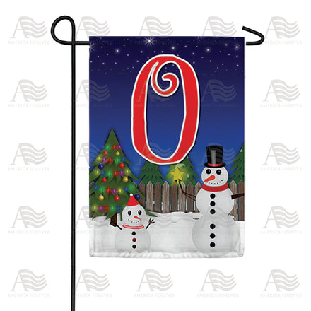 America Forever Snowman Christmas Tree Monogram Garden Flag