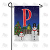 America Forever Snowman Christmas Tree Monogram Garden Flag