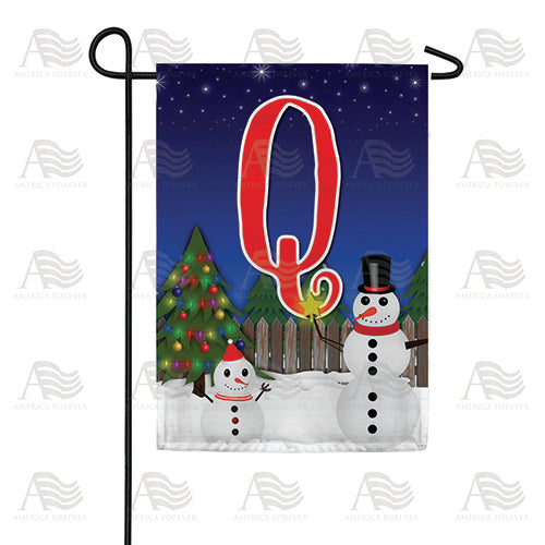 America Forever Snowman Christmas Tree Monogram Garden Flag
