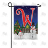 America Forever Snowman Christmas Tree Monogram Garden Flag