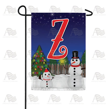 America Forever Snowman Christmas Tree Monogram Garden Flag