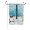 America Forever Let It Snow Watercolor Monogram Garden Flag