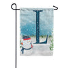 America Forever Let It Snow Watercolor Monogram Garden Flag