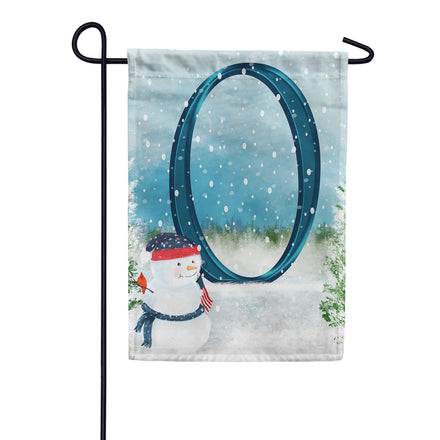 America Forever Let It Snow Watercolor Monogram Garden Flag