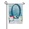 America Forever Let It Snow Watercolor Monogram Garden Flag