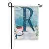 America Forever Let It Snow Watercolor Monogram Garden Flag