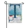 America Forever Let It Snow Watercolor Monogram Garden Flag