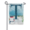 America Forever Let It Snow Watercolor Monogram Garden Flag