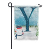 America Forever Let It Snow Watercolor Monogram Garden Flag