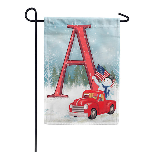 America Forever Happy Holidays America Monogram Garden Flag