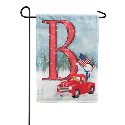 America Forever Happy Holidays America Monogram Garden Flag