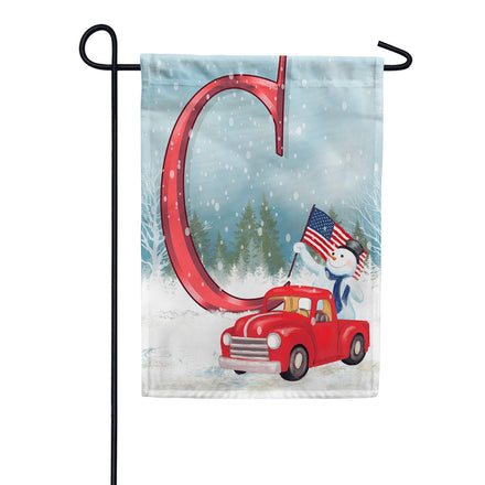 America Forever Happy Holidays America Monogram Garden Flag