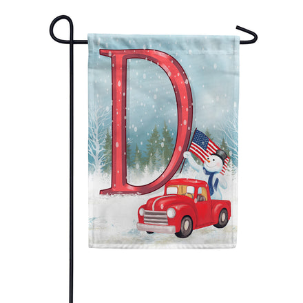 America Forever Happy Holidays America Monogram Garden Flag