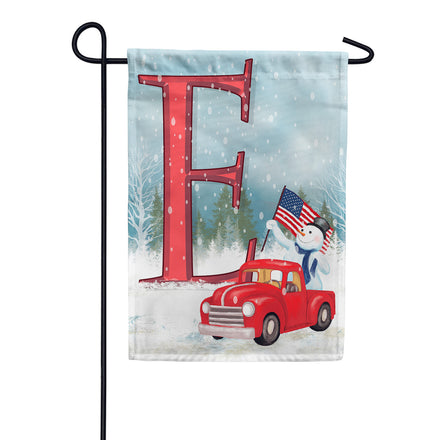 America Forever Happy Holidays America Monogram Garden Flag