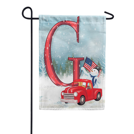 America Forever Happy Holidays America Monogram Garden Flag