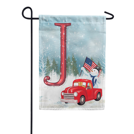 America Forever Happy Holidays America Monogram Garden Flag
