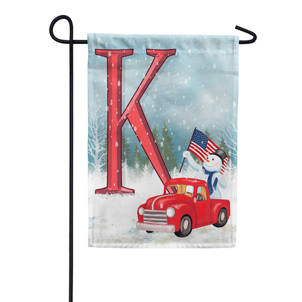 America Forever Happy Holidays America Monogram Garden Flag