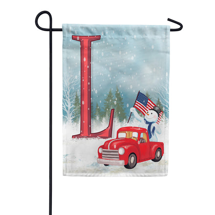 America Forever Happy Holidays America Monogram Garden Flag