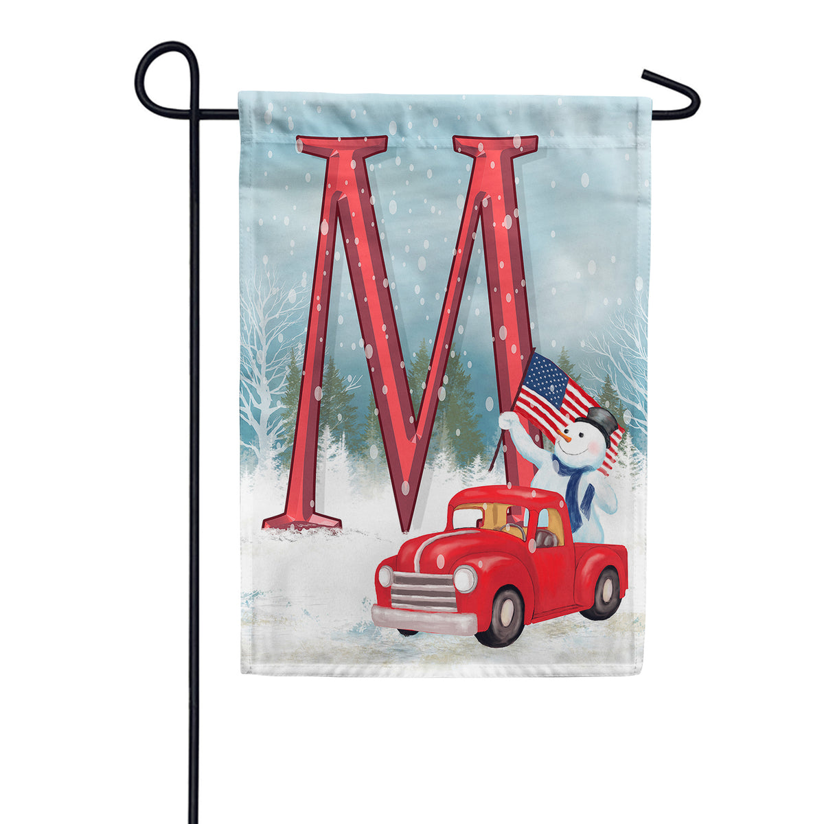 America Forever Happy Holidays America Monogram Garden Flag