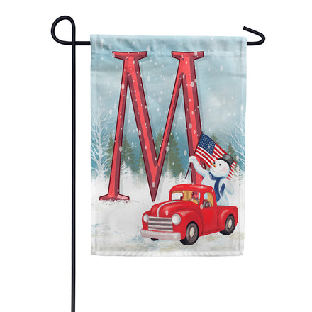 America Forever Happy Holidays America Monogram Garden Flag