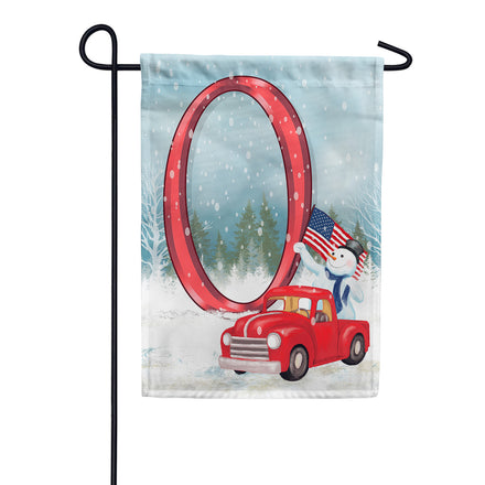 America Forever Happy Holidays America Monogram Garden Flag