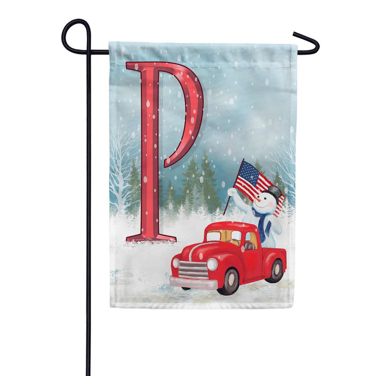 America Forever Happy Holidays America Monogram Garden Flag