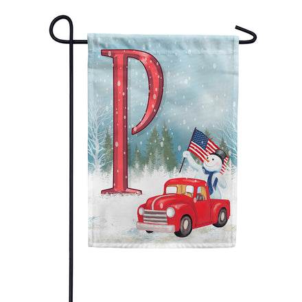 America Forever Happy Holidays America Monogram Garden Flag