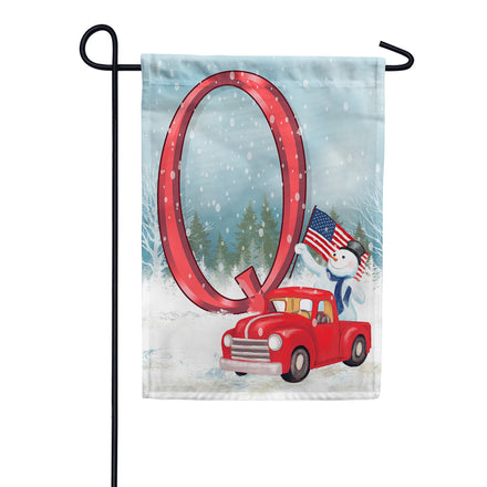 America Forever Happy Holidays America Monogram Garden Flag