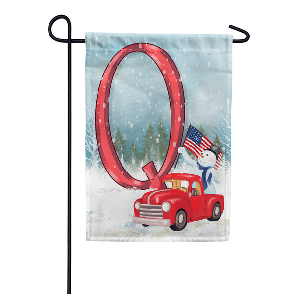 America Forever Happy Holidays America Monogram Garden Flag