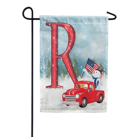 America Forever Happy Holidays America Monogram Garden Flag