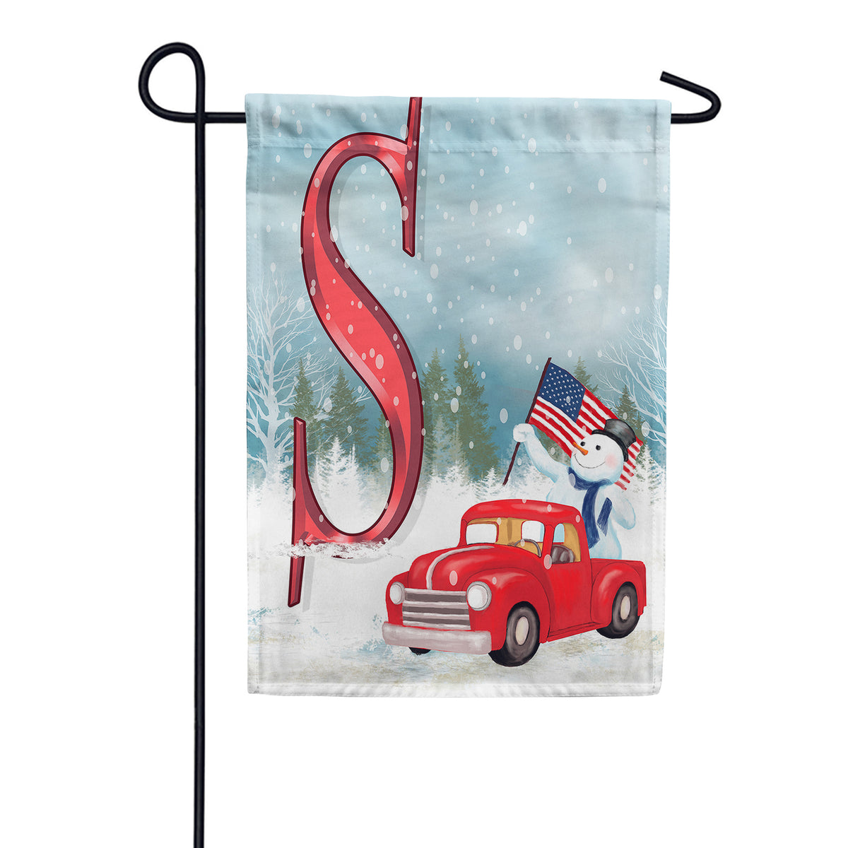 America Forever Happy Holidays America Monogram Garden Flag