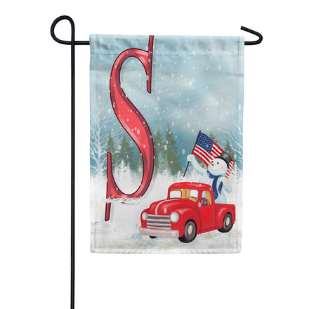 America Forever Happy Holidays America Monogram Garden Flag
