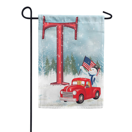 America Forever Happy Holidays America Monogram Garden Flag