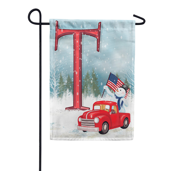 America Forever Happy Holidays America Monogram Garden Flag
