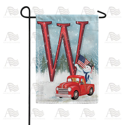 America Forever Happy Holidays America Monogram Garden Flag