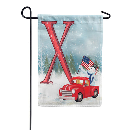 America Forever Happy Holidays America Monogram Garden Flag