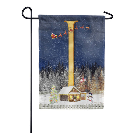 America Forever Santa Is Coming Monogram Garden Flag