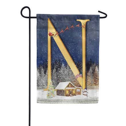 America Forever Santa Is Coming Monogram Garden Flag