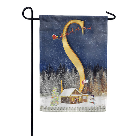 America Forever Santa Is Coming Monogram Garden Flag