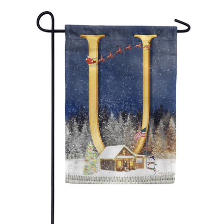 America Forever Santa Is Coming Monogram Garden Flag