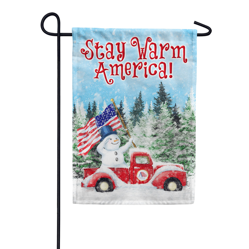 Stay Warm America Garden Flag