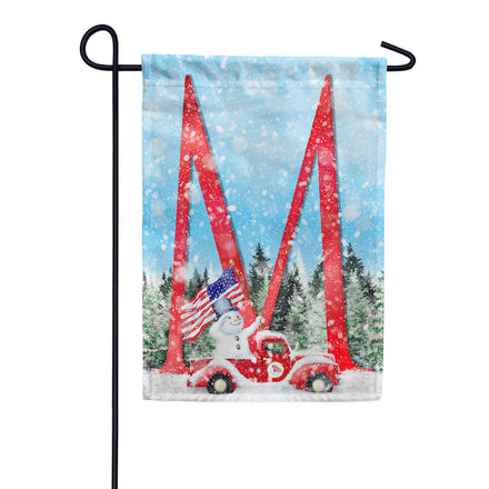 America Forever Stay Warm America Monogram House Flag