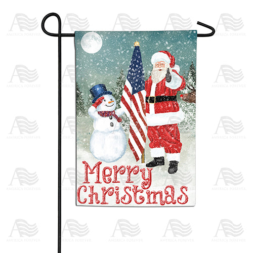 America Forever Merry Christmas USA Garden Flag
