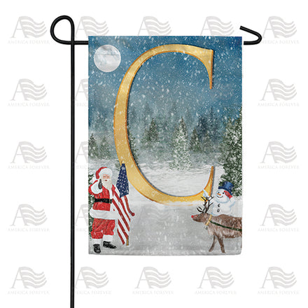 America Forever Merry Christmas USA Monogram Garden Flag