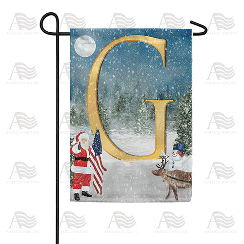 America Forever Merry Christmas USA Monogram Garden Flag