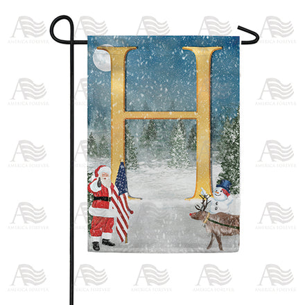 America Forever Merry Christmas USA Monogram Garden Flag