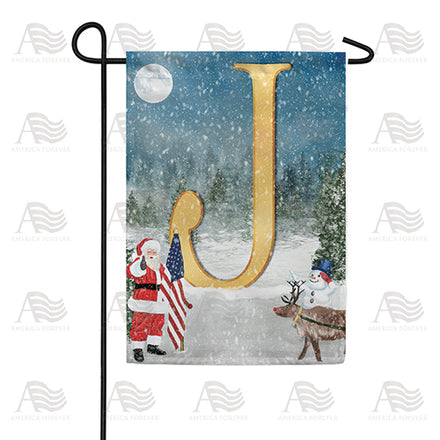 America Forever Merry Christmas USA Monogram Garden Flag