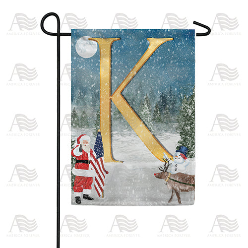 America Forever Merry Christmas USA Monogram Garden Flag