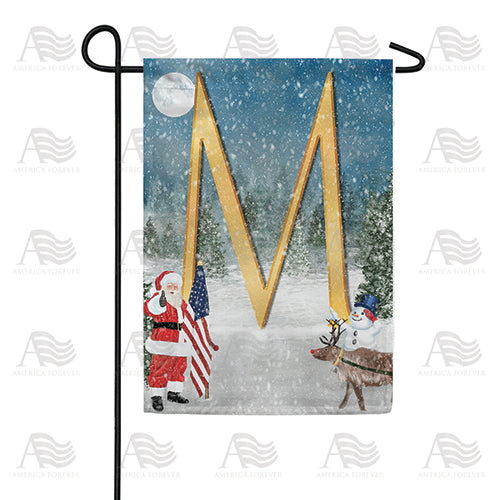America Forever Merry Christmas USA Monogram Garden Flag