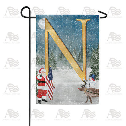 America Forever Merry Christmas USA Monogram Garden Flag
